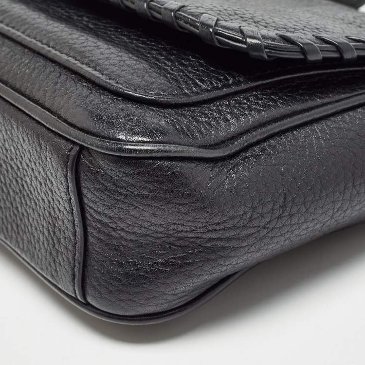 Pre Owned Tory Burch Black Leather Mini Marion Crossbody Bag