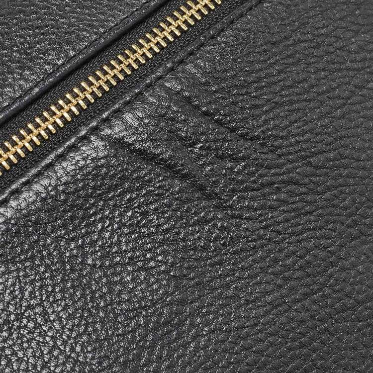Pre Owned Tory Burch Black Leather Thea Fold Over Crossbody Bag