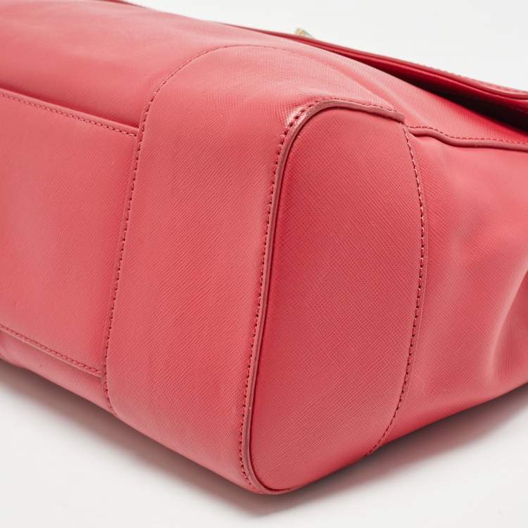 Pre Owned Tory Burch Pink Leather Robinson Top Handle Bag
