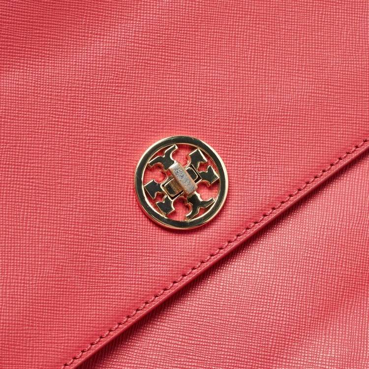 Pre Owned Tory Burch Pink Leather Robinson Top Handle Bag