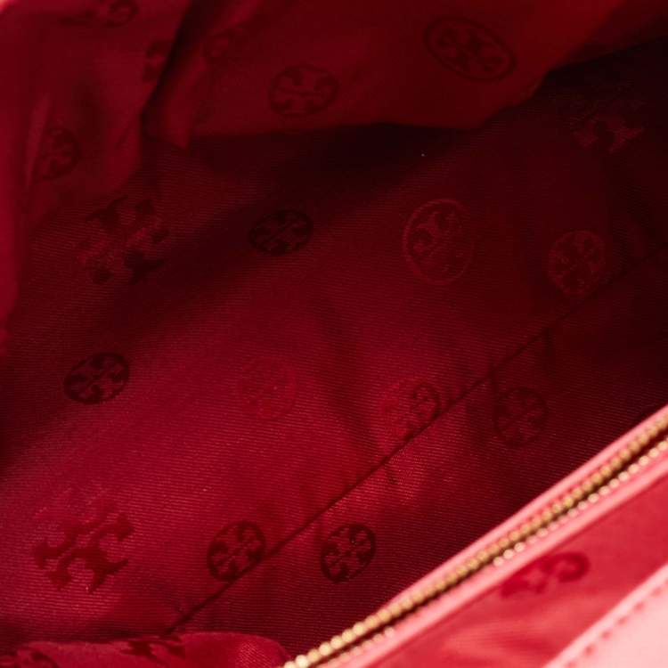 Pre Owned Tory Burch Pink Leather Robinson Top Handle Bag