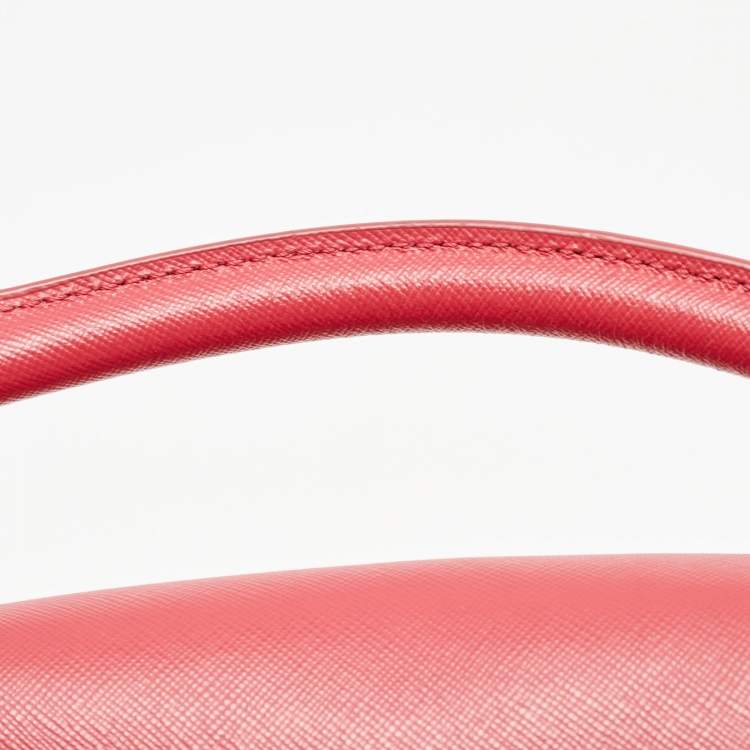 Pre Owned Tory Burch Pink Leather Robinson Top Handle Bag