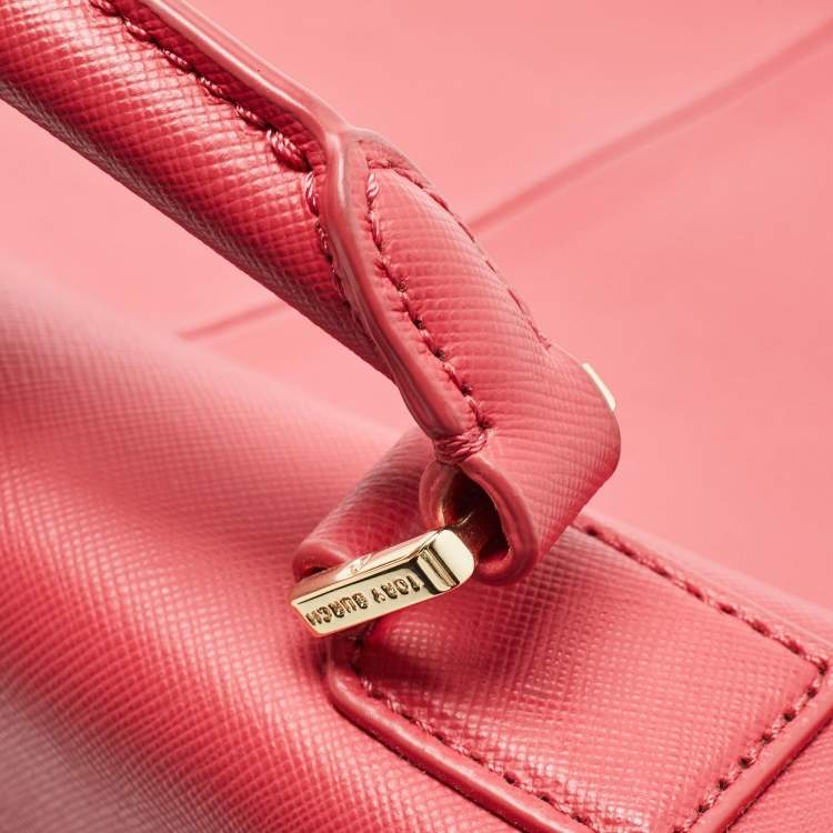 Pre Owned Tory Burch Pink Leather Robinson Top Handle Bag