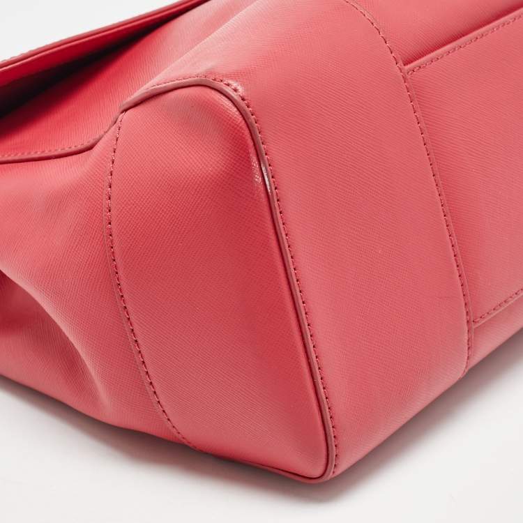 Pre Owned Tory Burch Pink Leather Robinson Top Handle Bag
