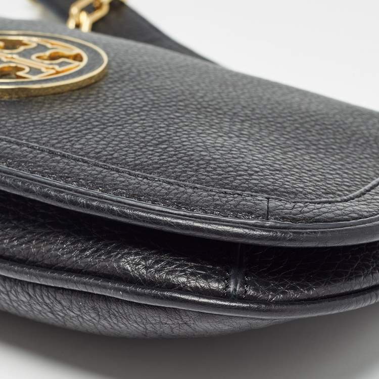 Pre Owned Tory Burch Black Leather Amanda Crossbody Bag