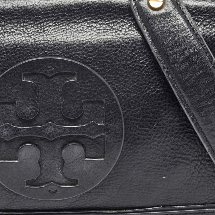 Pre Owned Tory Burch Black Leather Reva Chain Flap Bag