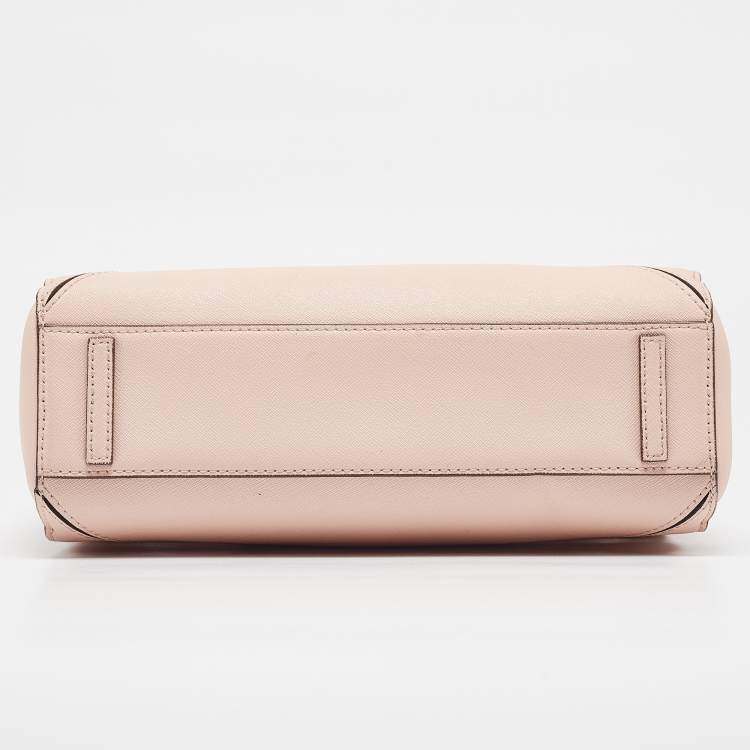 Pre Owned Tory Burch Peach Leather Robinson Tote