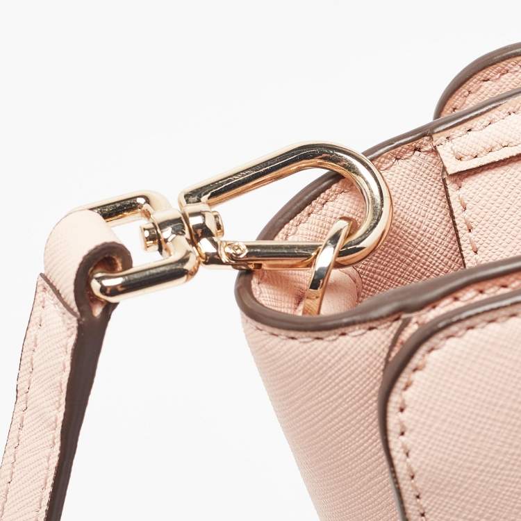 Pre Owned Tory Burch Peach Leather Robinson Tote