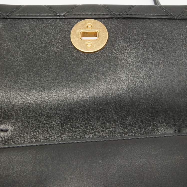 Pre Owned Tory Burch Black Leather Georgia Clutch Bag