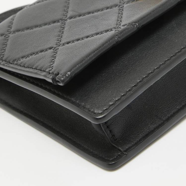 Pre Owned Tory Burch Black Leather Georgia Clutch Bag