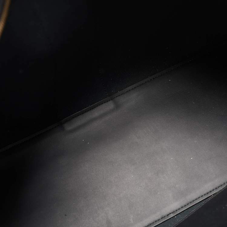 Pre Owned Tory Burch Grey/Black Logo Coated Canvas Zip Shopper Tote