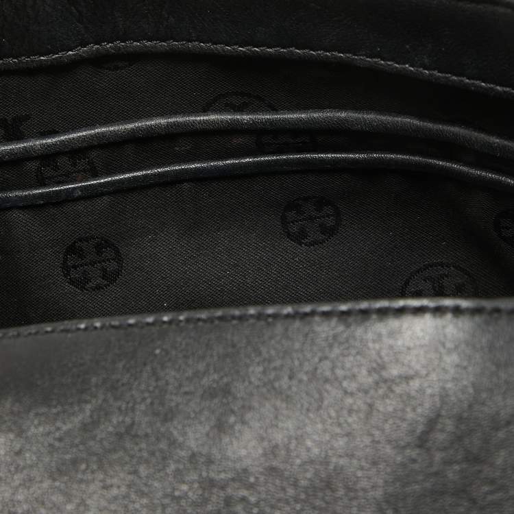 Pre Owned Tory Burch Black Quilted Leather Fleming Shoulder Bag