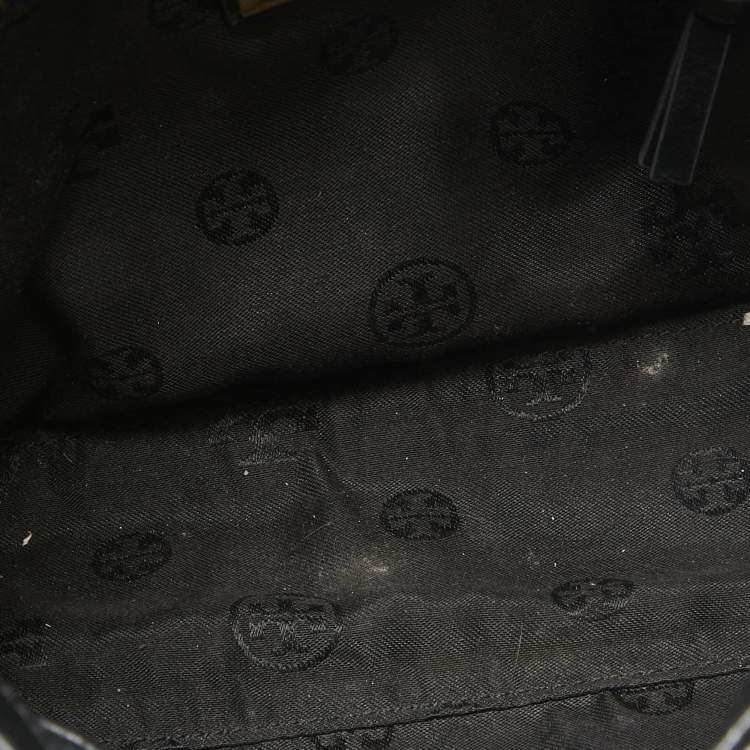 Pre Owned Tory Burch Black Quilted Leather Fleming Shoulder Bag