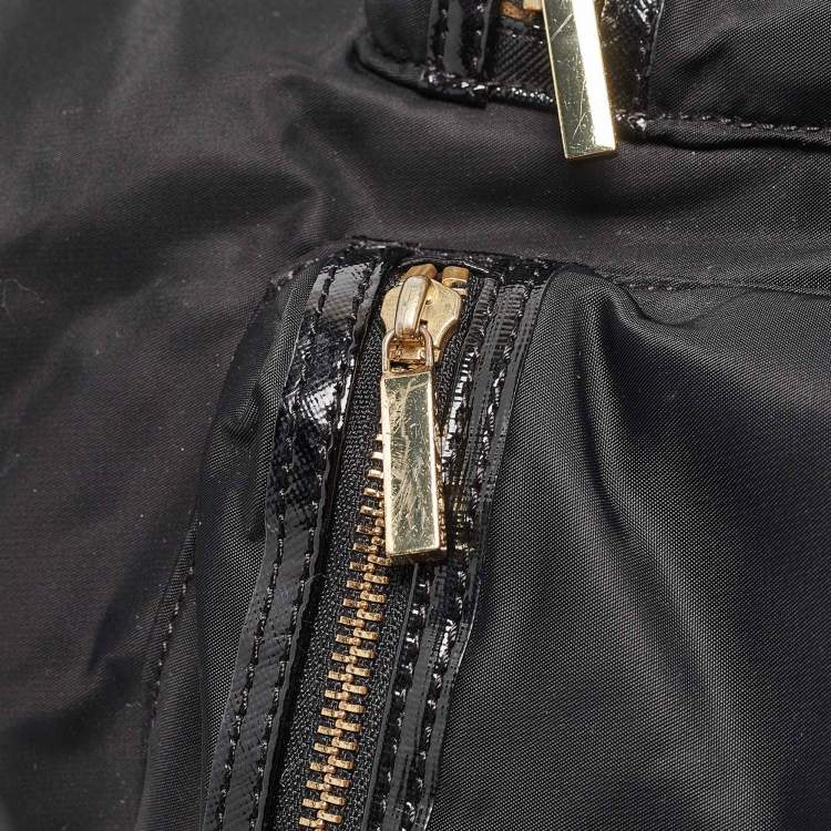 Pre Owned Tory Burch Black Nylon Bill Backpack