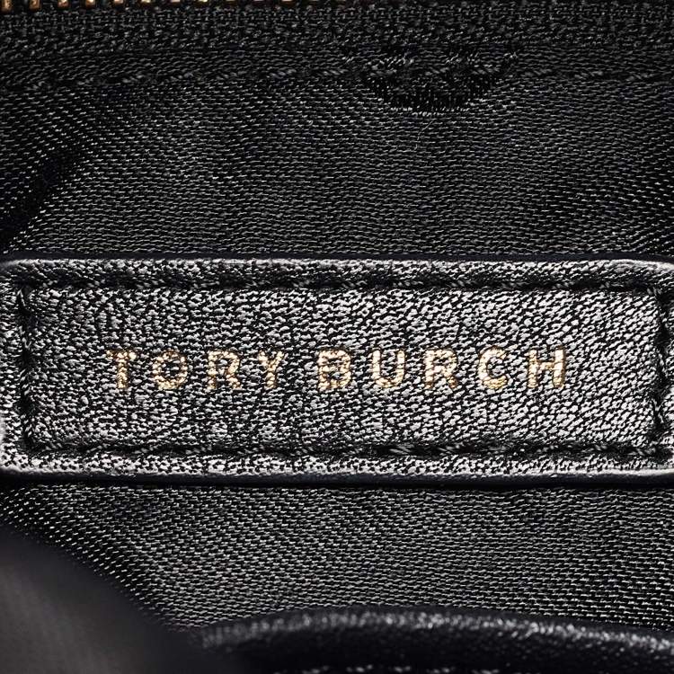 Pre Owned Tory Burch Black Leather Foldover Crossbody Bag