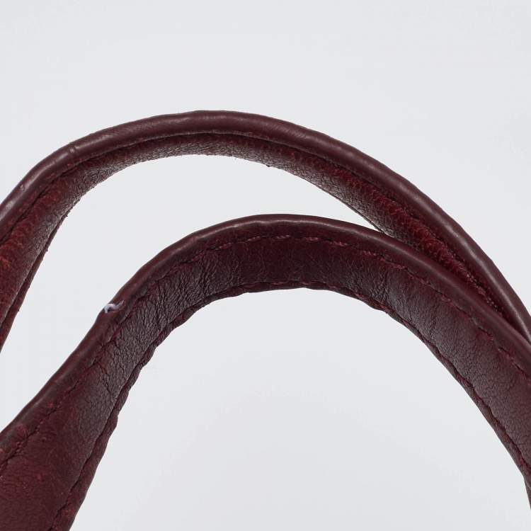 Pre Owned Tory Burch Burgundy Quilted Leather Fleming Chain Tote