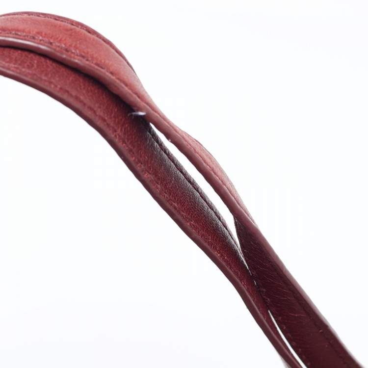 Pre Owned Tory Burch Burgundy Quilted Leather Fleming Chain Tote