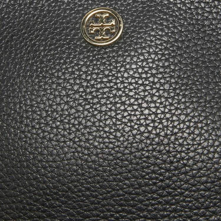 Pre Owned Tory Burch Black Leather Robinson Double Zip Crossbody Bag