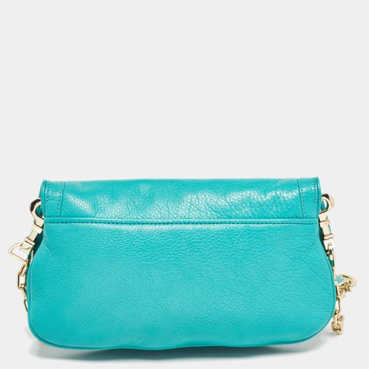 Pre Owned Tory Burch Green Leather Amanda Crossbody Bag
