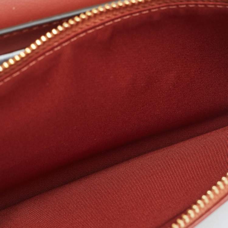 Pre Owned Tory Burch Brown Brick Quilted Velvet Small Kira Shoulder Bag