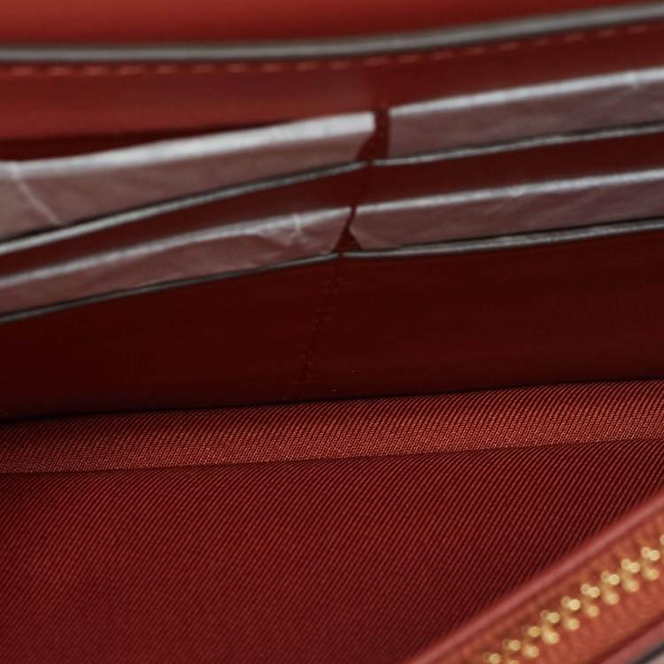 Pre Owned Tory Burch Brown Brick Quilted Velvet Small Kira Shoulder Bag