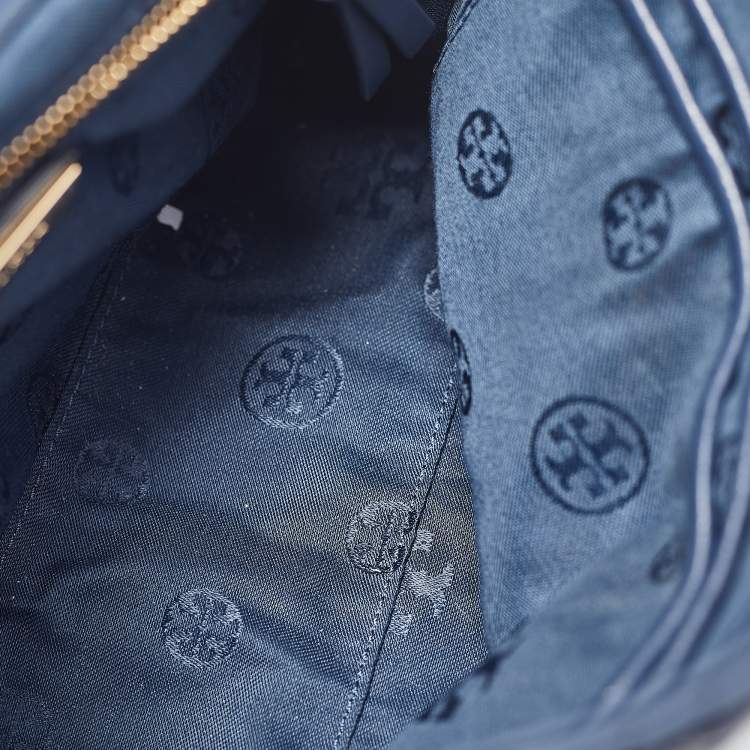 Pre Owned Tory Burch Navy Blue Quilted Leather Fleming Shoulder Bag