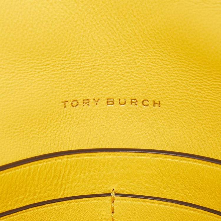 Pre Owned Tory Burch Yellow Leather Kira Crossbody Bag