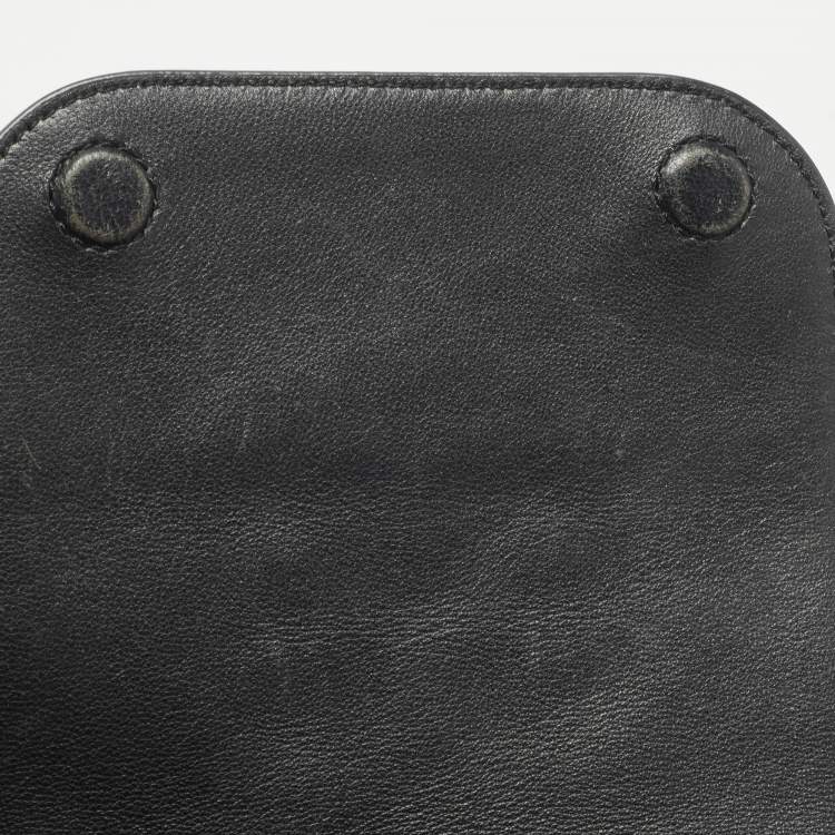 Pre Owned Tory Burch Black Quilted Leather Fleming Drawstring Backpack
