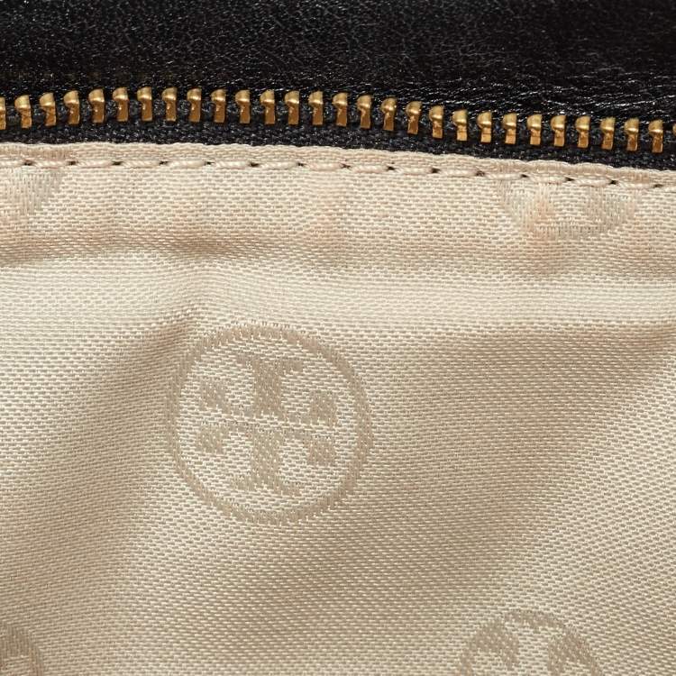 Pre Owned Tory Burch Black Leather Reva Chain Clutch