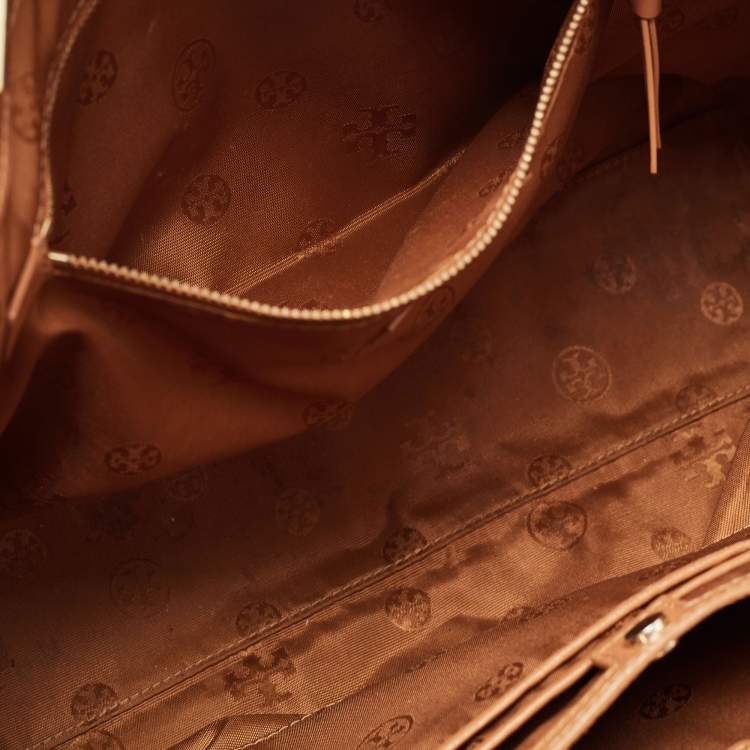 مملوكة مسبقًا Tory Burch Brown Embossed Leather Bryant East West Tote