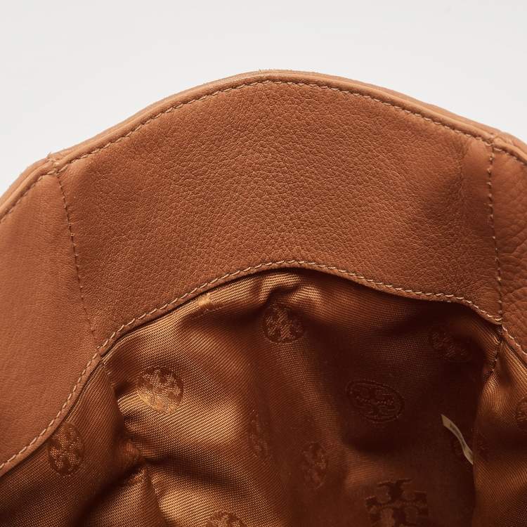 مملوكة مسبقًا Tory Burch Brown Embossed Leather Bryant East West Tote
