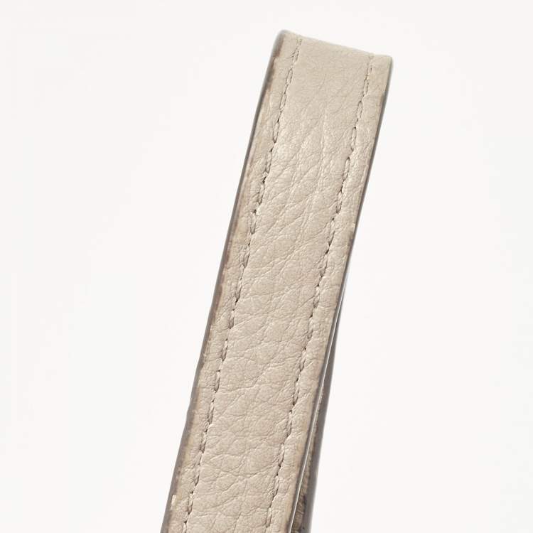 Pre Owned Tory Burch Grey Leather Thea Fold Over Crossbody Bag