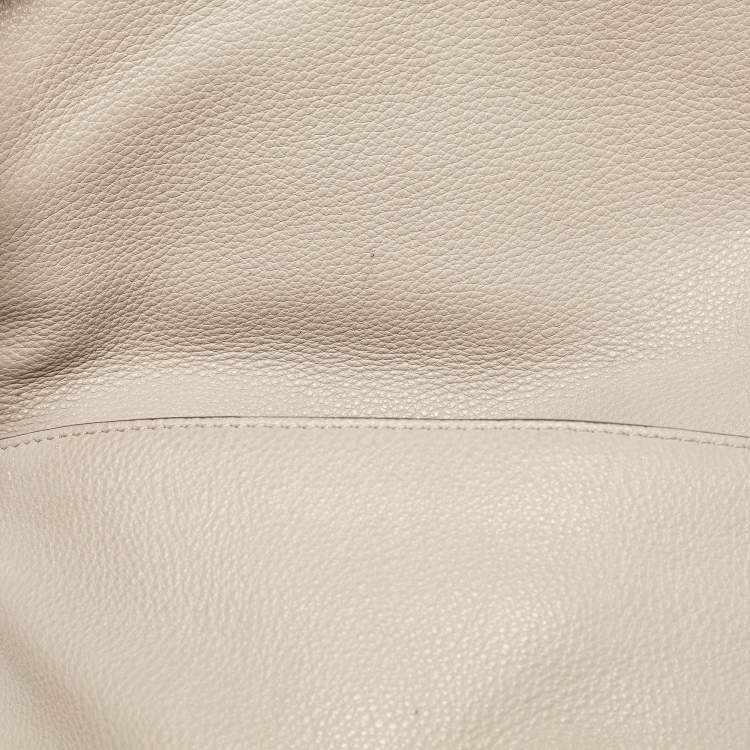 Pre Owned Tory Burch Grey Leather Thea Fold Over Crossbody Bag