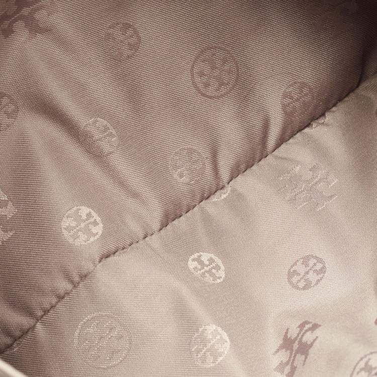 Pre Owned Tory Burch Grey Leather Thea Fold Over Crossbody Bag