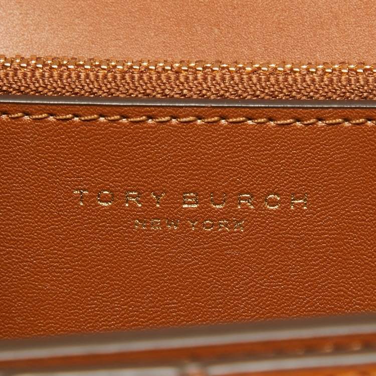 Pre Owned Tory Burch Brown Leather Diamond Eleanor Shoulder Bag