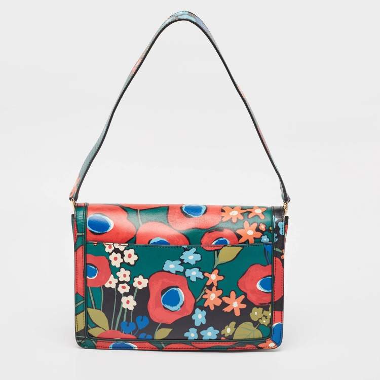 Pre Owned Tory Burch Multicolor Leather Floral Juliette Shoulder Bag