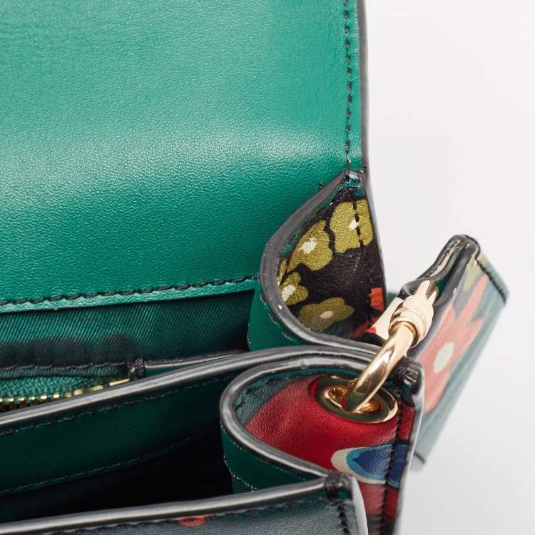 Pre Owned Tory Burch Multicolor Leather Floral Juliette Shoulder Bag