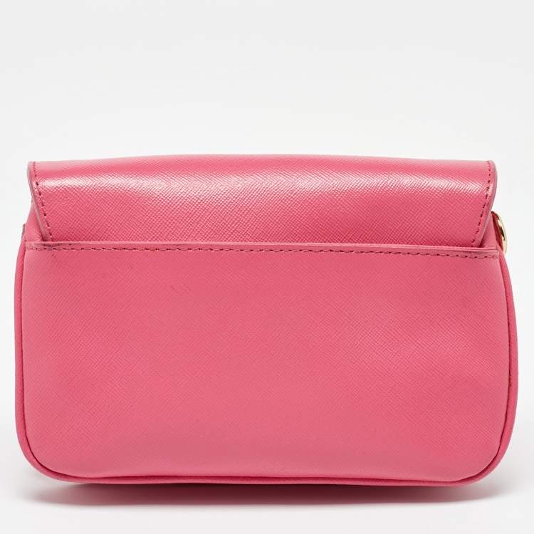 Pre Owned Tory Burch Pink Leather Robinson Crossbody Bag