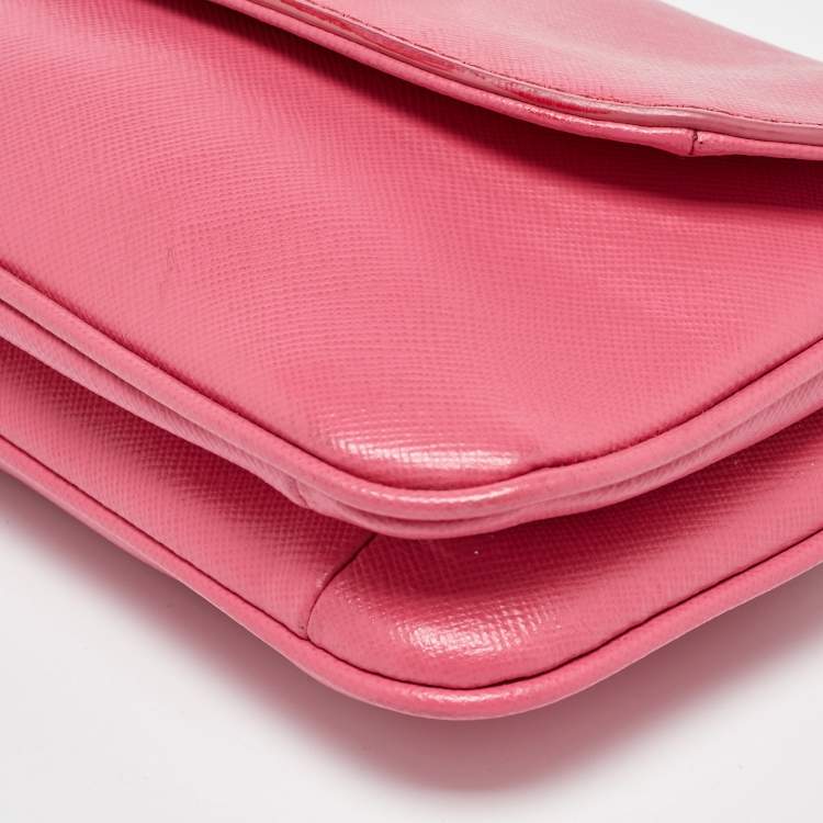 Pre Owned Tory Burch Pink Leather Robinson Crossbody Bag