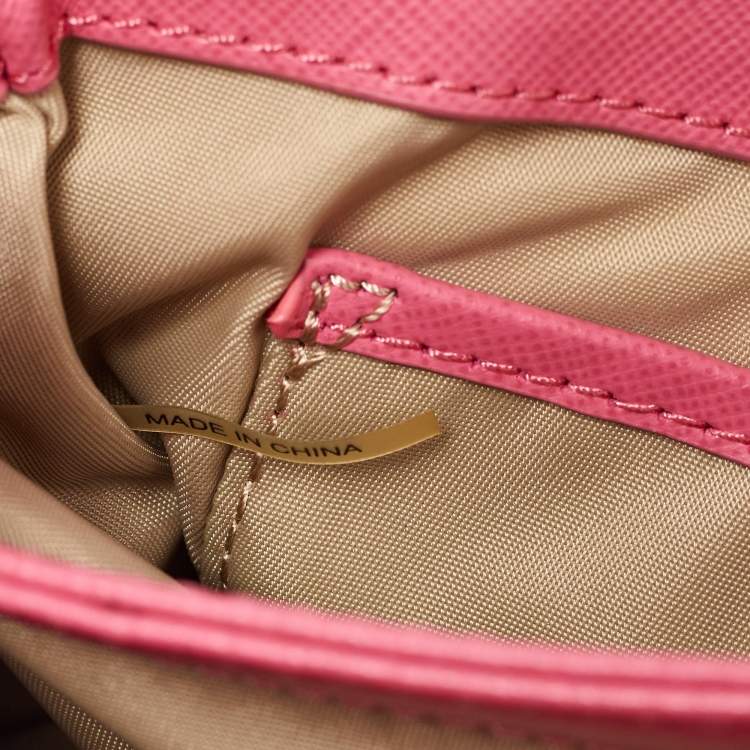 Pre Owned Tory Burch Pink Leather Robinson Crossbody Bag
