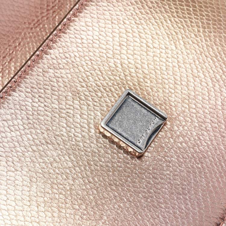 Pre Owned Tory Burch Iridescent Metallic Snake Effect Leather Small Convertible Eleanor Shoulder Bag