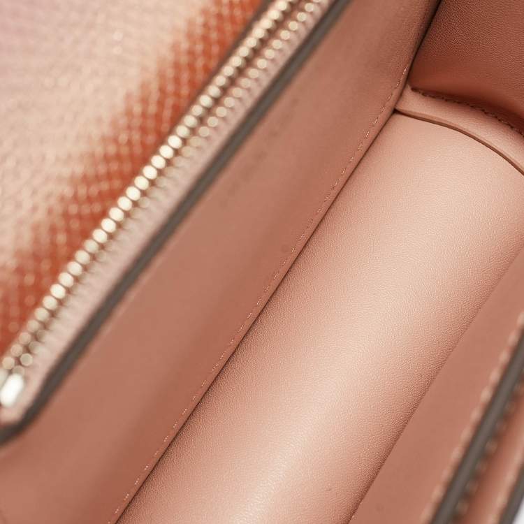 Pre Owned Tory Burch Iridescent Metallic Snake Effect Leather Small Convertible Eleanor Shoulder Bag