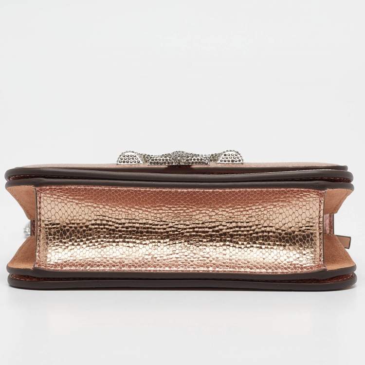 Pre Owned Tory Burch Iridescent Metallic Snake Effect Leather Small Convertible Eleanor Shoulder Bag