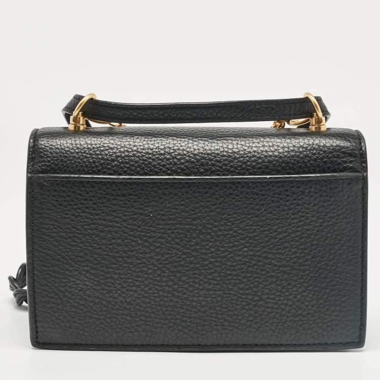 Pre Owned Tory Burch Black Leather Mini Miller Shoulder Bag