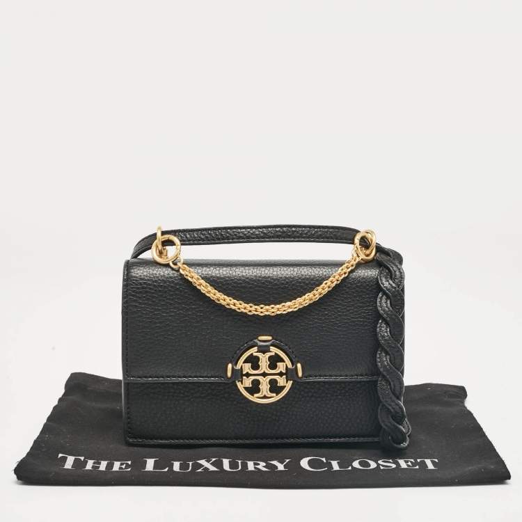 Pre Owned Tory Burch Black Leather Mini Miller Shoulder Bag