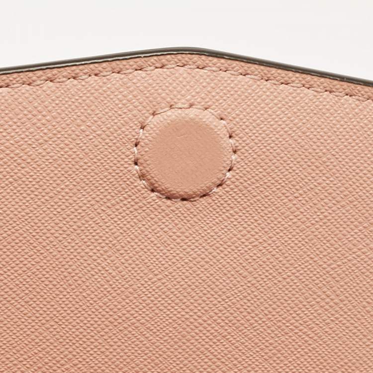 Pre Owned Tory Burch Peach Leather Mini Robinson Shoulder Bag