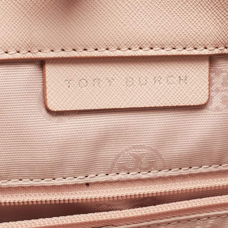 Pre Owned Tory Burch Pink Leather Large York Buckle Tote