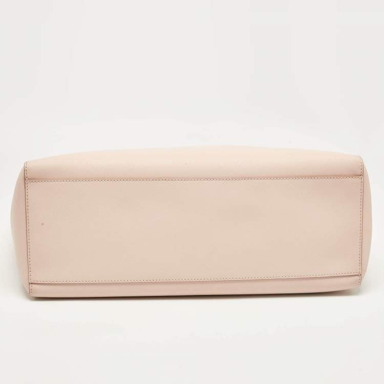 Pre Owned Tory Burch Pink Leather Large York Buckle Tote