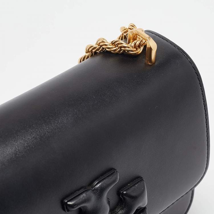 Pre Owned Tory Burch Black Leather Small Eleanor Shoulder Bag