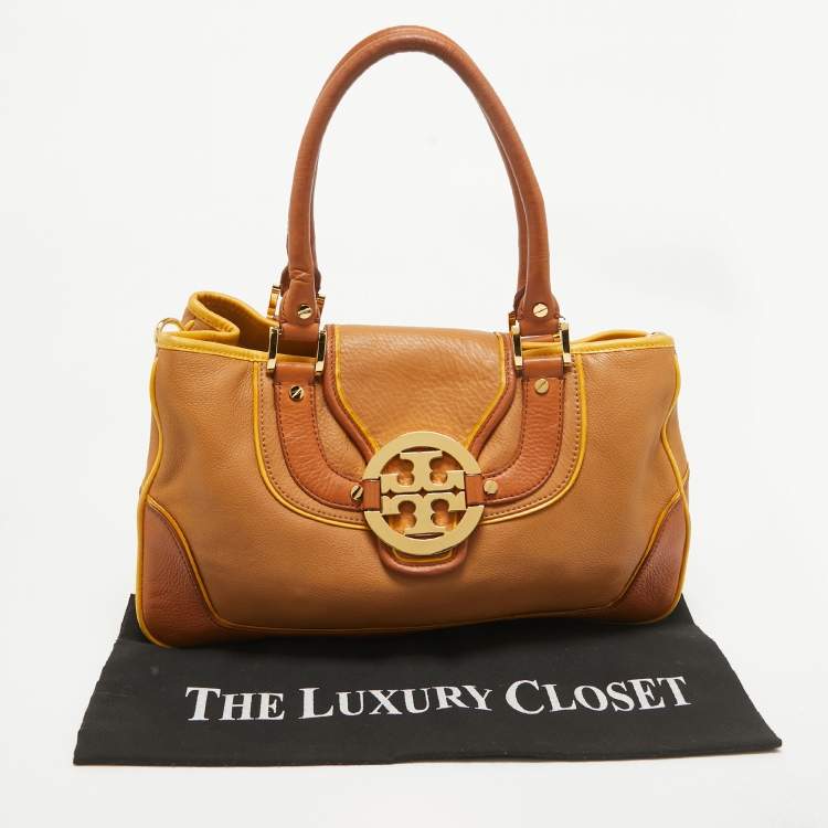 Pre Owned Tory Burch Tricolor Leather Amanda Tote